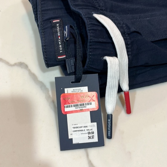Boys Tommy Hilfiger navy twill pants size Medium - Picture 7 of 7